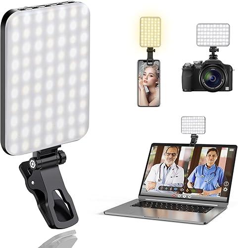 ALTSON 60 LED Portable Selfie Light Video Conference Lighting with Clip & Camera Tripod Adapter Rechargeable 2200mAh CRI 97+, 3 Light Modes for Phone iPhone Webcam Laptop Photo Makeup — 32% off