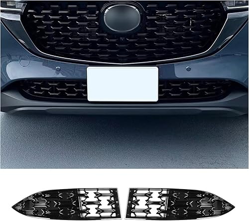 CDEFG 2024 2025 2026 CX-5 Front Grill Mesh Inserts Trims Front Grille Guard Compatible with 2022-2025 2026 Mazda CX-5 Car Exterior Accessories ABS Material 2024 2025 CX-5 Accessories(2PCS)