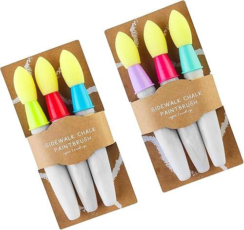 6 Pcs Childrens Chalk Brush Kits Sidewalk Chalk Paint ' s Craft Scrapbooking Brushes for Creative Painting Painting Set（Pigment-Free）