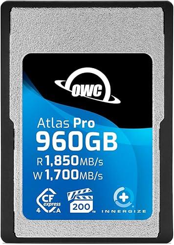 OWC 960GB Atlas Pro High Performance Cfexpress 4.0 Type A Memory Card Professional Grade, up to 1850MB/s Read and 1700MB/s Write Speed