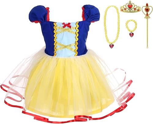 Lito Angels Princess Tulle Dress Up Costumes for Toddler Girls Fairy Tale Outfit Christmas Halloween Party with Accessories