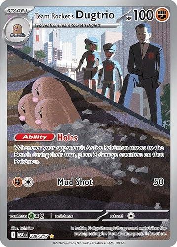 Pokemon - Team Rocket's Dugtrio 239/217 - Ascended Heroes - Illustration Rare - Foil - Single Card