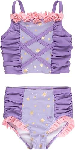 RuffleButts Girls UPF50+ Princess Dress-Up 2-Piece Swimsuit