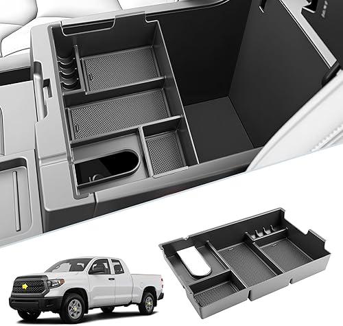 SKTU for 2007-2021 Toyota Tundra Center Console Organizer for 2007-2021 Toyota Tundra/Sequoia Console Tray 2007-2021 Tundra Sequoia Accessories ABS Durable Armrest Storage Box