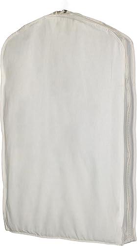 100% cotton canvas garment bags for closet storage and travel 4" Gussets bags with Side Zipper for clothes,coats,jackets,shirts,dresses garment cover for hanging clothes storage (24 * 42 * 4")