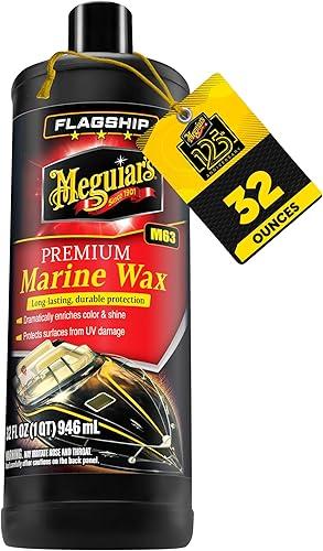 Meguiar's M6332 Flagship Premium Marine Wax, Easy to Use Boat Polish and Wax, Remove Scratches, Swirls, and Oxidation While Leaving Lasting Protection, 32 Oz Bottle