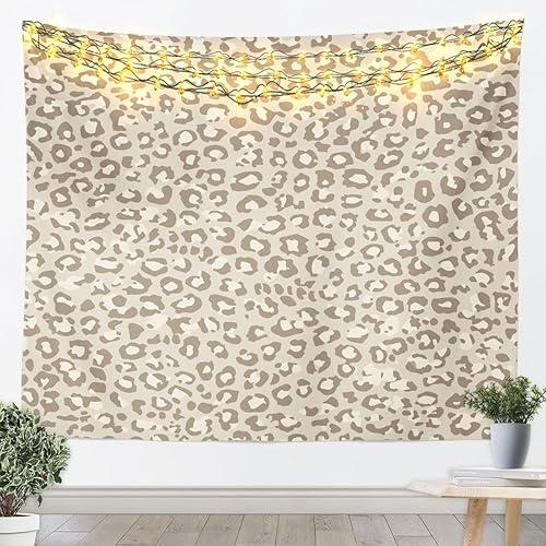 Feelyou Gray Leopard Print Tapestry Cheetah Wall Art for Living Room Bedroom Safari Wall Hanging Blanket Animal Print Home Decor Medium 59"x59"