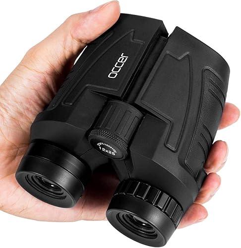 Occer 12x25 Compact Binoculars for Adults and Kids, Large Eyepiece Waterproof Binocular with Low Light Vision,High Powered Easy Focus Binoculars for Bird Watching,Outdoor Hunting,Travel,Sightseeing — 26% off