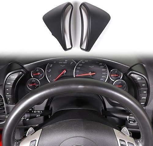Dashboard Button Cover Trim Compatible with Chevy Corvette C6 2005-2013, Speedometer Bezel Cover Trim Frame Interior Accessories (Matte Black)
