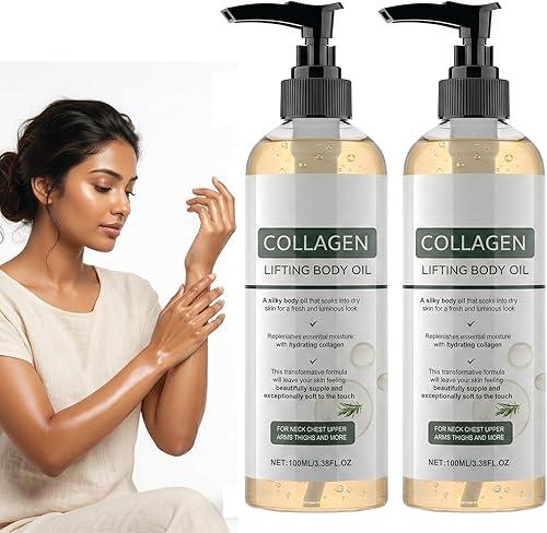 Collagen Lifting Body Oil (Pack of 2) - Advanced Skin Tightening & Firming Formula - Anti-Aging Face & Body Oil for Wrinkles - 2 x 100ML