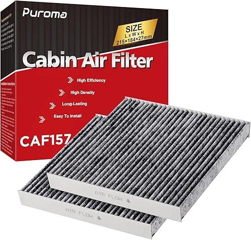 Puroma 2 Pack Cabin Air Filter with Activated Carbon, Replacement for CP157, CF12157, Select Lexus, Mazda, Subaru and Toyota Avalon, Camry, Corolla, Highlander, Prius, RAV4, Sienna, Venza