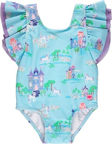 RuffleButts® Baby/Toddler Girls Ruffle Strap One Piece Swimsuit w/UPF 50+ Sun Protection