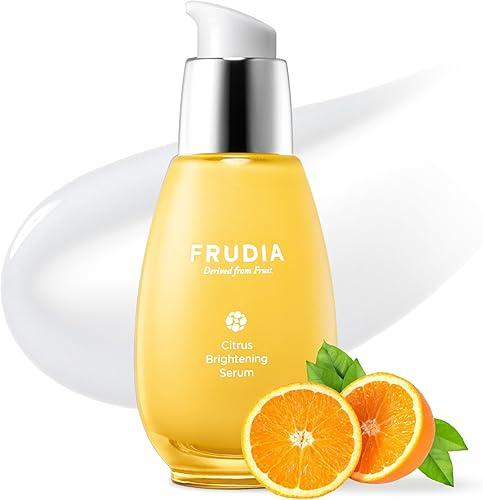 FRUDIA Citrus Brightening Serum (1.76 Oz) – 74% Jeju Tangerine Peel Extract & Vitamin C | Korean Facial Serum for Dark Spots & Hyperpigmentation