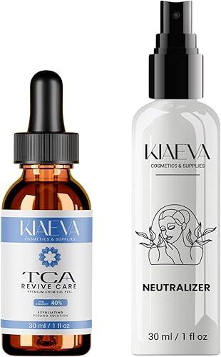 TCARevive Care 40% Skin Renewal Gel Peel – Professional Cosmetic Exfoliant – 1 oz Treatment with 100ml After Peel Neutralizer Solution