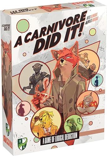 A Carnivore Did It! Board Game - Cooperative Logical Deduction Puzzle Game, 2000 Cases to Solve, Ages 8+, 1-5 Players, 10 Minute Playtime