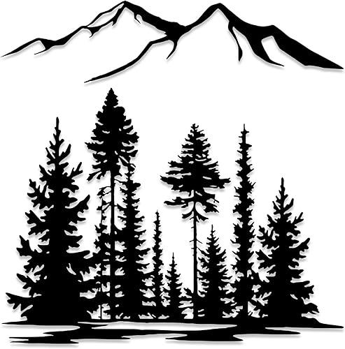 Metal Pine Tree Wall Art, Tree Decor for Living Room, Nature Forest Home Decor, Large Outdoor Decor, Pine Tree Indoor Wall Hanging, Farmhouse Decor, Cabin Decor, Nature Lovers Gift, Over Fireplace Art