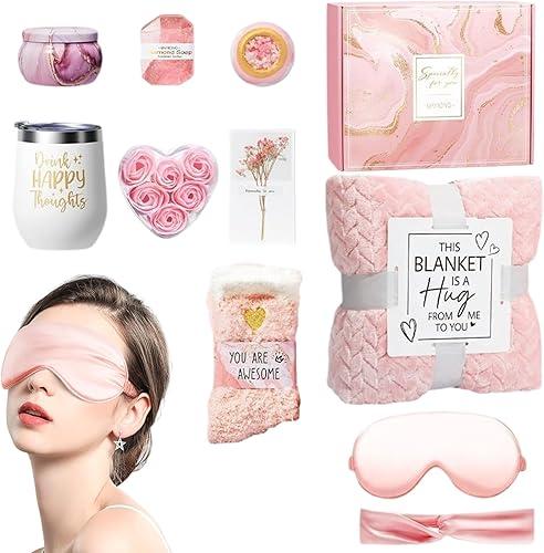 Womens Personal Care Kit - Relaxation Beauty Gift Set | Variety of Skincare, Bath, and Wellness Items, Portable Box for Stress Relief, Spa Day At Home Self Pampering 10.63x9.06x5.12 in