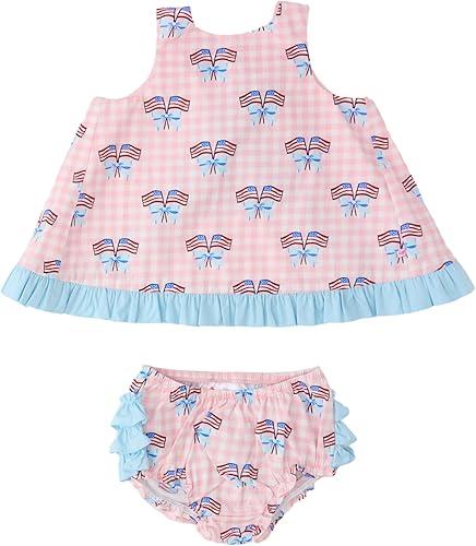 RuffleButts Baby/Toddler Girls Swing Top & Bloomer Coordinated Set