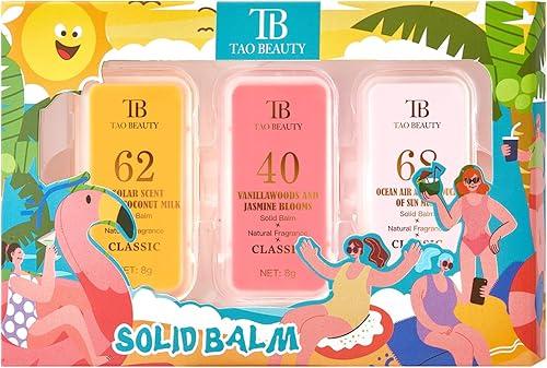 ADMD Solid Perfume 3-Pack Refreshing Long Lasting Balm Perfume for Women & Men, Travel-Safe Natural Scent for Day & Night