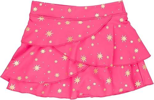 RuffleButts Girls UPF50+ Active Princess Tiered Skort