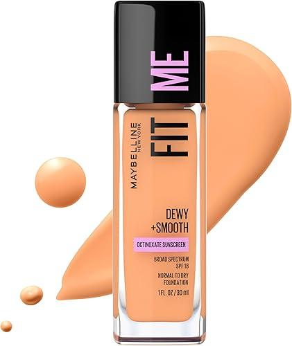 Maybelline Fit Me Dewy + Smooth Liquid Foundation Makeup, Soft Honey, 1 Count (Packaging May Vary)