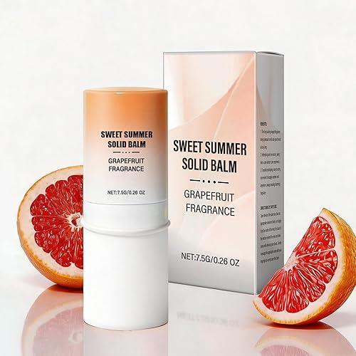 Flavored Solid Perfume Stick,Portable Travel Perfumes,Long Lasting Fragrances,Grapefruit Scent - Clean,Fresh,Zesty,Vibrant,Energetic,Non Sticky Formula-0.26 oz
