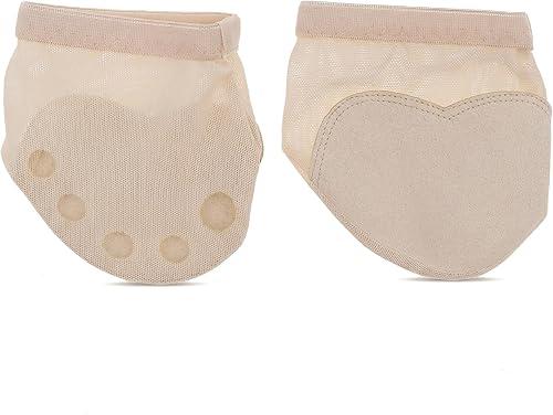 DOITOOL Half Sole Dance Paws for Women, 5 Toe Holes Cushioned Foot Paws Foot Undies for Women Girls Ballet Lyrical Contemporary, Turning Shoes Breathable Toe Pads Mesh Cushion, Fits US Size 6-7