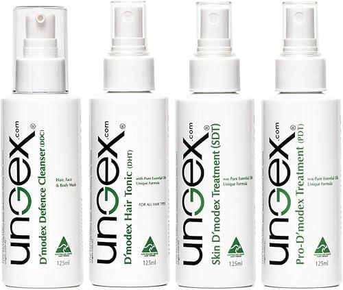 Ungex 4in1 Essential Kit | Complete 4 Step Face and Scalp Care | Cleansing Washes, Hair Tonic and Body Mist | Australian Made | EKA1