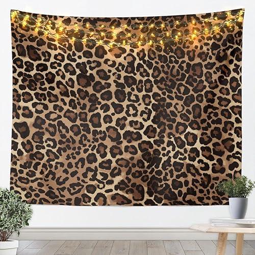 Erosebridal Leopard Print Tapestry Cheetah Decor Wall Hanging Geometric Wall Tapestry African Safari Animal Tapestries Modern Abstract Pattern for Kid Boy Men Artwork Large 59x82