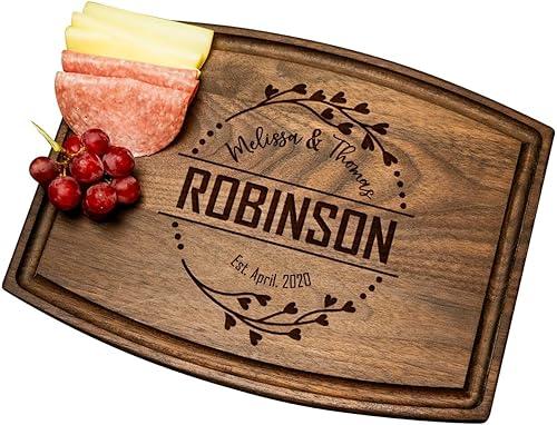 Silveroy Customized Kitchen Boards - Personalized Cutting Board For Couples, Family, Friends - Unique Christmas, Wedding Gifts, Bridal Shower Presents, Family events and gathering gifts
