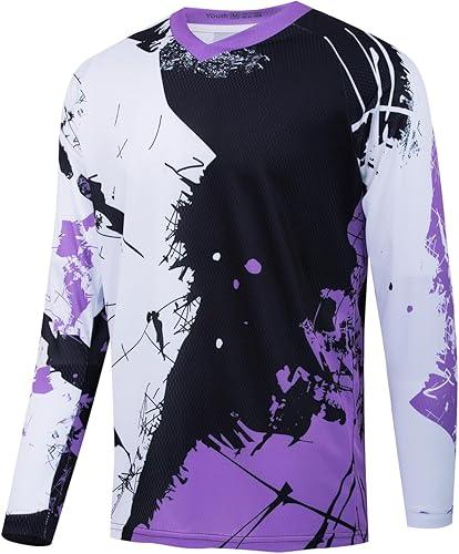 Weimostar Dirt Bike Jersey Youth Long Sleeve Off-Road Motocross Downhill Cycling t Shirt MTB Bicycle Biking Top for Boy Girl
