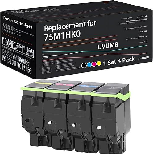 Compatible with Lexmark 75M1HK0 Toner Cartridges Work for Lexmark 75M1HC0 75M1HY0 75M1HM0 CS531dw CX532adwe Printers, with Chip, High Yield 25800 Pages, High-Definition Printing (4-Pack BK/C/M/Y)