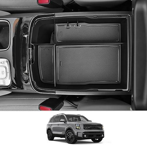 CDEFG for 2020-2025 Telluride Center Console Organizer Tray for Telluride 2025 2024 2023 2022 2021 2020 Armrest Tray Storage Box Insert Tray Coin Container Telluride Accessory (w/o Coin Holder)