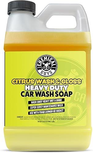 Chemical Guys Citrus Wash & Gloss Foaming Car Wash Soap - High Suds Formula Foam Cannon Soap for Foam Blasters, or Bucket Washes - Safe on Paint, Clear Coat, and Wax, Citrus Scent - 64 oz