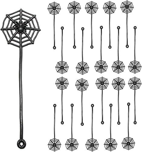Ciieeo Cobweb Toys 20Pcs Sticky Spider Webs for Halloween - Stretchable Handheld Fun Party Favors Assorted Color 7.47 Inch