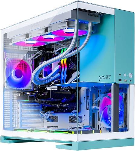 Skytech Gaming Aqua Desktop PC, Intel Ultra 9 285K 3.7 GHz(5.7 GHz Turbo), AMD RX 9070 XT 16GB, 1TB NVMe SSD, 32GB DDR5 RAM 6000 RGB, 850W Gold ATX 3 PSU, 360mm ARGB AIO, Wi-Fi, Win 11