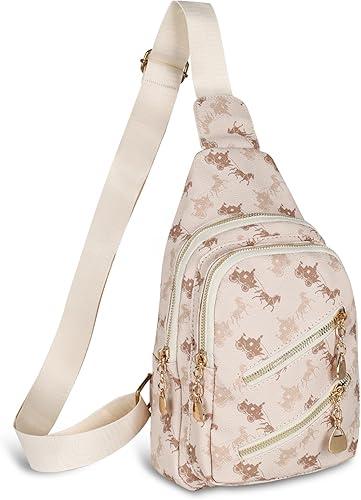 Relang Sling Bag for Women Crossbody, Leather Cross Body Fanny Packs for Women, Trendy Chest Bag for Travel and Daily Use