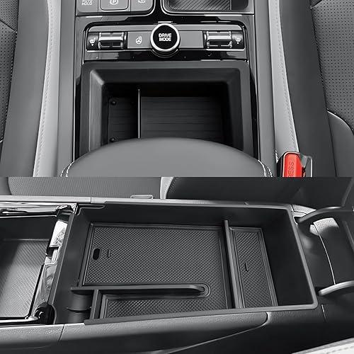 CDEFG 2Pcs for 2025 2026 Kia K5 Center Console Organizer, 2025 2026 K5 Accessories, K5 Middle Console Organizers Armrest Storage Box