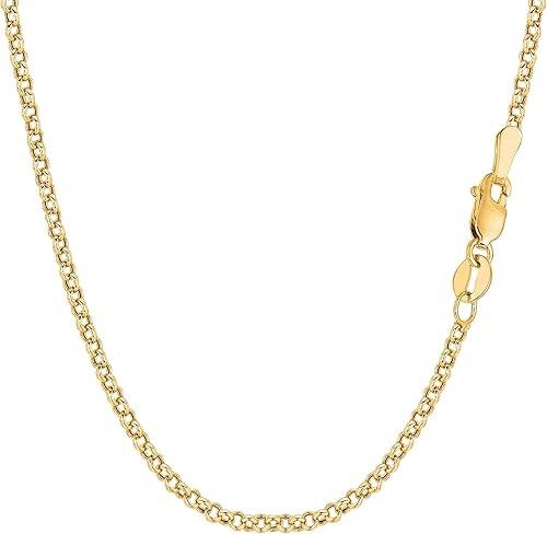 Jewelry Affairs 10k Yellow Gold Round Rolo Link Chain Necklace, 2.3mm