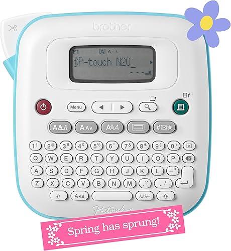 Brother P-Touch PT-N20 Personal Desktop Label Maker, Portable, Handheld and Prints, P-Touch Btag ~½” (12mm) Wide Color Personalized Label Tapes