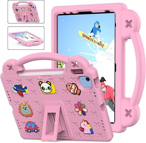 AKABEILA Compatible with ONN 7.0 Tablet (4nd Gen)-100135924(2024) Tablet Case, Kids Friendly Universal Lightweight Shockproof Protective Case with Shoulder Strap & Stand Handle & Pen Tray Pink
