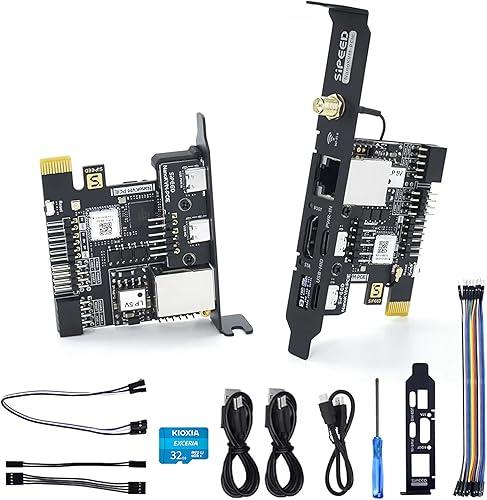 Sipeed NanoKVM-PCIe IP-KVM Remote Control Operations Maintenance Server, DDR3 RISC-V Linux Development Board, 1TOPS NPU 1GHz SG2002 RISC-V CPU, HDMI PCIe 100M Network Port (NanoKVM-PCIe ETH+PoE)