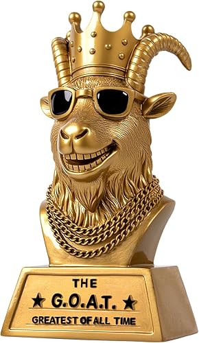 Goat Trophy Winner Award - Handmade 6 Inch Funny Greatest of All Time Trophy for Fantasy Football Champion, Office MVP, Employee Recognition, Boss & Coworker,Winner & Gag Gifts for Men, Friends