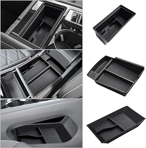 CDEFG 3PCS for 2024 2025 2026 Atlas Center Console Organizer Tray for 2024 2025 2026 Volkswagen VW Atlas (SEL/R-Line/SE)/ Atlas Cross Sport Accessories Middle Console Floor Tray Storage Box