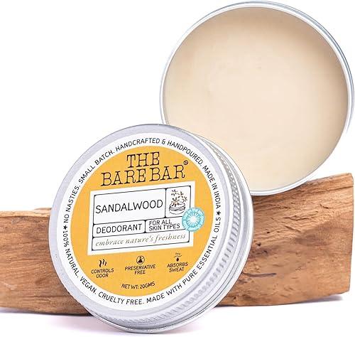 Sandalwood Deodorant - 20 gm | Woody floral Fragrance| Odor & Sweat Control | Gentle, Natural formula and Chemical free | Travel Mini Size Solid Deodorant for Men & Women