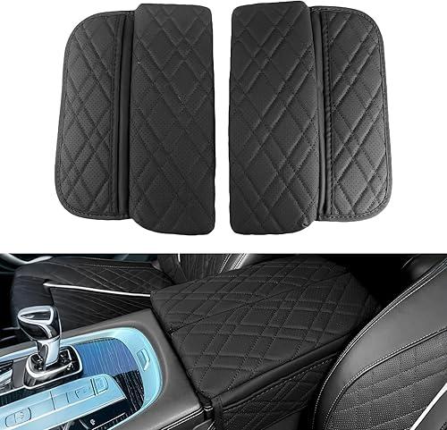 Leather Center Console Cover for BMW 2019-2025 2026 X5 G05 X7 G07 2020-2025 2026 X6 G06, Protective Waterproof Armrest Cover with Side Storage Pocket Car Seat Organizer Interior Accessories
