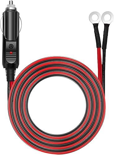Chanzon 6ft/3ft UL Listed 12V/24V 15A Male to Male Cigarette Lighter Plug, Heavy Duty Cable Charger Cord with LED and Fuse Protection, Male Plug to Eyelet Terminals Cigarette Lighter Extension Cord
