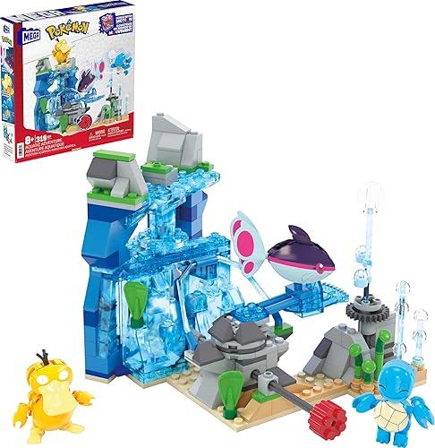 MEGA Pokémon Building Toys Set Aquatic Adventure with 319 Pieces, 2 Poseable Characters, for Kids