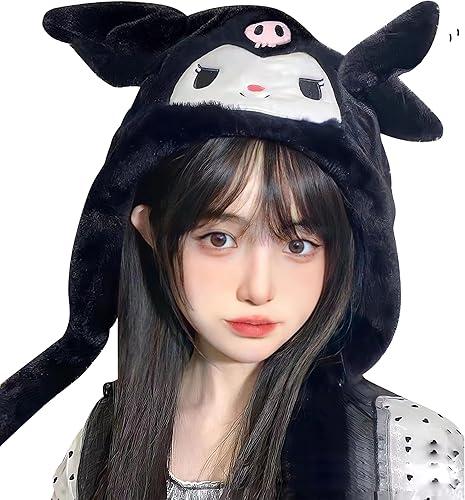 Roffatide Anime Ear Moving Jumping Hat Fluffy Beanie Cap Soft for Women Girls