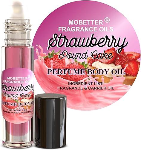 MOBETTER FRAGRANCE OILS Strawberry Pound Cake Perfume body oil fragrance, Floral Fruity Gourmand fragrance for women, Travel Size